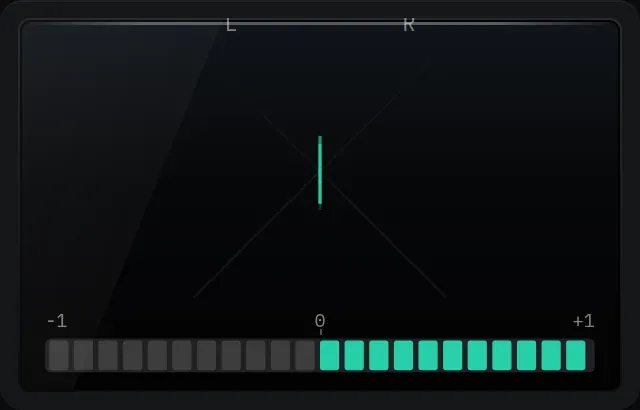The Goniometer module: a stereo vector scope with the correlation bar underneath